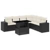 vidaXL 7 Piece Garden Sofa Set with Cushions Black Poly Rattan