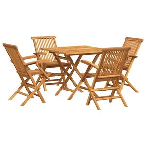 vidaXL 5 Piece Garden Dining Set Solid Teak Wood
