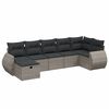vidaXL 7 Piece Garden Sofa Set with Cushions Grey Poly Rattan