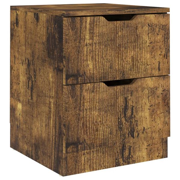 vidaXL Bedside Cabinet Smoked Oak 40x40x50 cm Engineered Wood