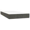 vidaXL Box Spring Bed with Mattress Dark Grey 106x203 cm King Single Size Velvet