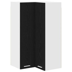 vidaXL Hanging Cabinet with Door Black Oak and White 57 x 57 x 100 cm