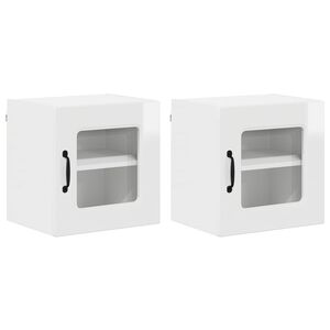 vidaXL Dishwasher Panel Kalmar 2 pcs High Gloss White Engineered Wood