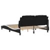 vidaXL Bed Frame "Viana" without Mattress Black and White 152x203 cm Queen Faux Leather