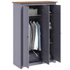 vidaXL 3-Door Wardrobe Grey 118x50x171.5 cm Pine Panama Range