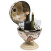 vidaXL Tabletop Globe Bar Wine Stand Eucalyptus Wood White