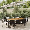 vidaXL 9 Piece Garden Dining Set with Cushions Black Poly Rattan