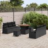 vidaXL Garden Sofa Set with Storage 9 pcs Black Poly rattan