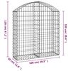 vidaXL Arched Gabion Basket 100x30x100/120 cm Galvanised Iron