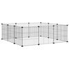 vidaXL 12-Panel Pet Cage with Door Black 35x35 cm Steel