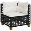 vidaXL 5 Piece Garden Sofa Set with Cushions Black Poly Rattan