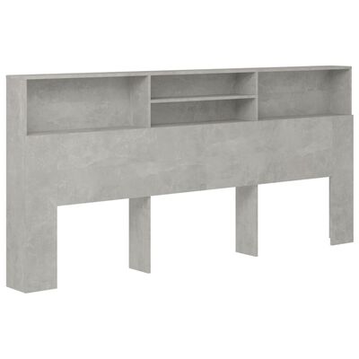 vidaXL Headboard Cabinet Concrete Grey 220x19x103.5 cm