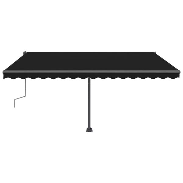 vidaXL Manual Retractable Awning with LED 400x300 cm Anthracite
