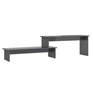 vidaXL TV Cabinet | High gloss grey | Engineered wood | Adjustable