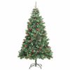 vidaXL Artificial Hinged Christmas Tree 300 LEDs & Ball Set 180 cm