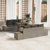 vidaXL Garden Sofa Set with Storage 7 pcs Grey Poly rattan