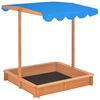 vidaXL Sandbox with Adjustable Roof Fir Wood Blue UV50