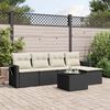 vidaXL 6 Piece Garden Sofa Set with Cushions Black Poly Rattan