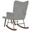 vidaXL Rocking Chair with Stool Light Grey Velvet