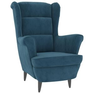 vidaXL Armchair | Blue | Velvet, Plywood | Standard | Armchair | Rectangular