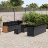 vidaXL Garden Sofa Set with Cushion 11 pcs Black