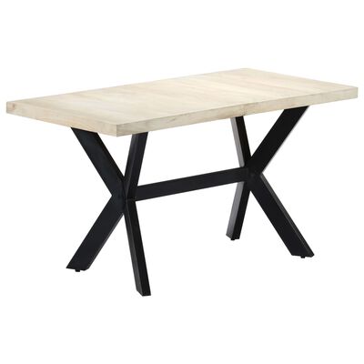 vidaXL Dining Table 140x70x75 cm Solid Bleached Mango Wood