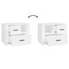 vidaXL Bedside Cabinet White 60x36x45 cm Engineered Wood