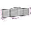 vidaXL Arched Gabion Baskets 3 pcs 400x30x100/120 cm Galvanised Iron
