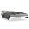 vidaXL Metal Bed Frame without Mattress with Headboard White 135x190cm