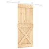 vidaXL Sliding Door Natural and White 85 x 210 cm Solid Pine Wood