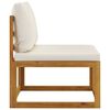 vidaXL 6 Piece Garden Lounge Set with Cushion Cream Solid Acacia Wood