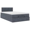 vidaXL Ottoman Bed with Mattress Dark Grey King Single Velvet