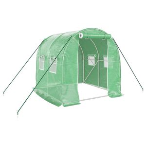 vidaXL Greenhouse with Steel Frame Green 4 m² 2x2x2 m