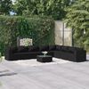 vidaXL 9 Piece Garden Lounge Set with Cushions Poly Rattan Black