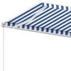 vidaXL Freestanding Manual Retractable Awning 300x250 cm Blue/White