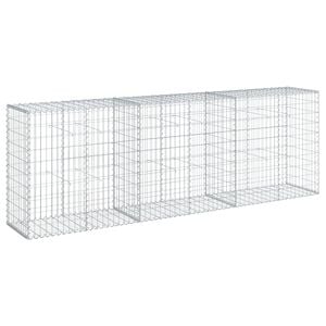 vidaXL Gabion Basket with Cover 300x50x100 cm Galvanised Iron