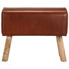 vidaXL Gym Bok Bench 58 cm Brown Real Leather and Solid Mango Wood