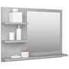 vidaXL Bathroom Mirror Concrete Grey 60x10.5x45 cm Engineered Wood
