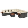 vidaXL 11 Piece Garden Sofa Set with Cushions Black Poly Rattan