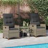 vidaXL Reclining Garden Chair Grey and Dark Grey 64 x 57.5 x 112 cm