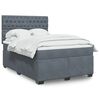 vidaXL Box Spring Bed with Mattress Dark Grey Double Velvet