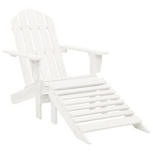 vidaXL Garden Chair with Ottoman Wood White