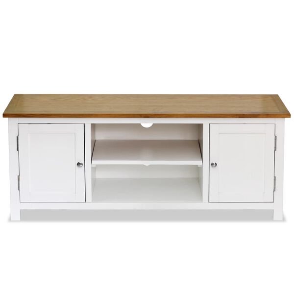 vidaXL TV Cabinet 120x35x48 cm Solid Oak Wood