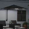 vidaXL Garden Parasol Black 248 x 248 x 148 cm Polyester and Steel