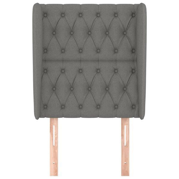 vidaXL Headboard with Ears Dark Grey 83 cm Fabric