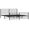 vidaXL Metal Bed Frame without Mattress with Footboard Black 180x200cm