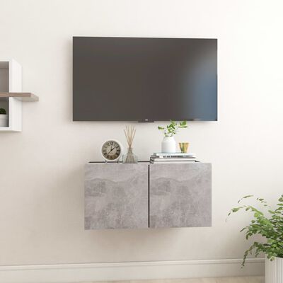 vidaXL Hanging TV Cabinet Concrete Grey 60x30x30 cm