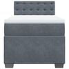 vidaXL Box Spring Bed with Mattress Dark Grey King Single Fabric