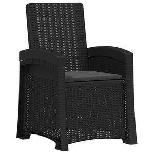 vidaXL Reclining Garden Chair Rattan Look Anthracite PP