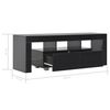 vidaXL TV Cabinet with LED Lights High Gloss Black 130x35x45 cm